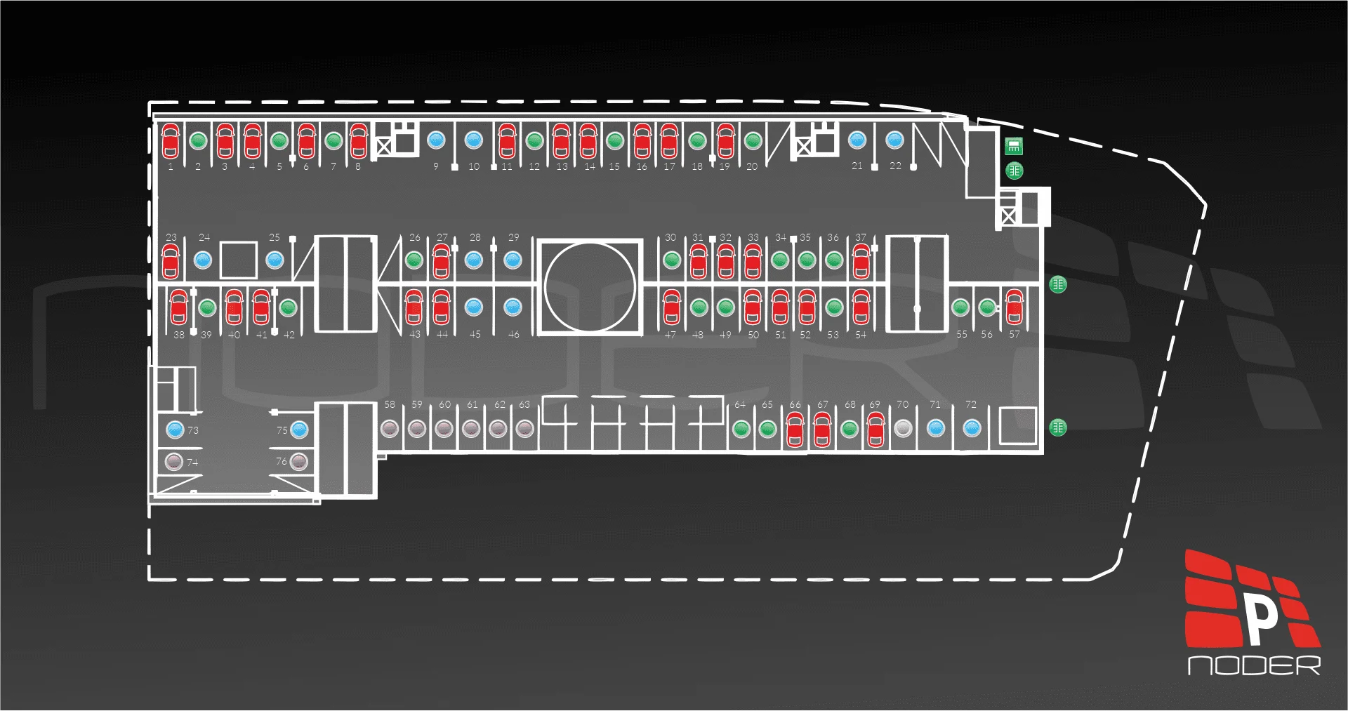 NODER Parking przykładowa wizualizacja